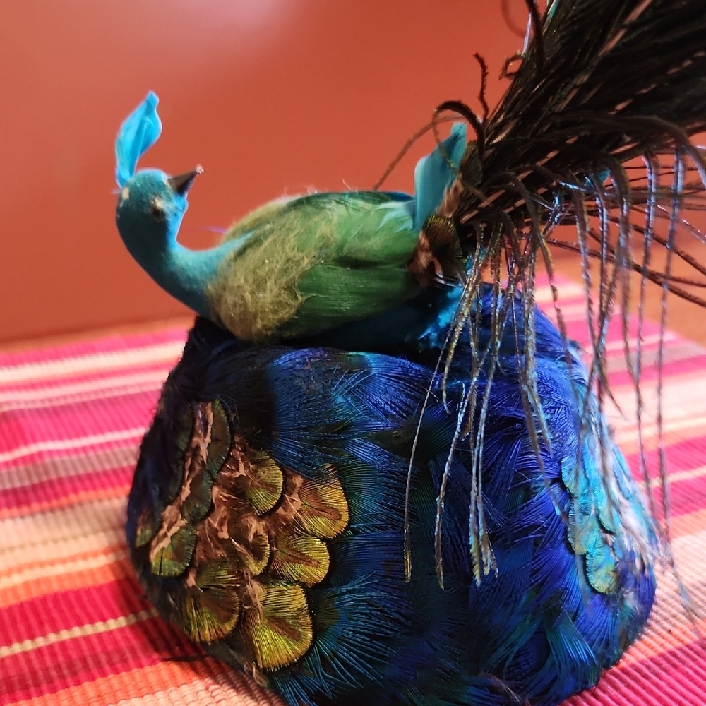 Peacock Feather Fascinator Hat - Picture 2 of 6